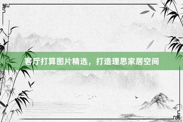 客厅打算图片精选，打造理思家居空间